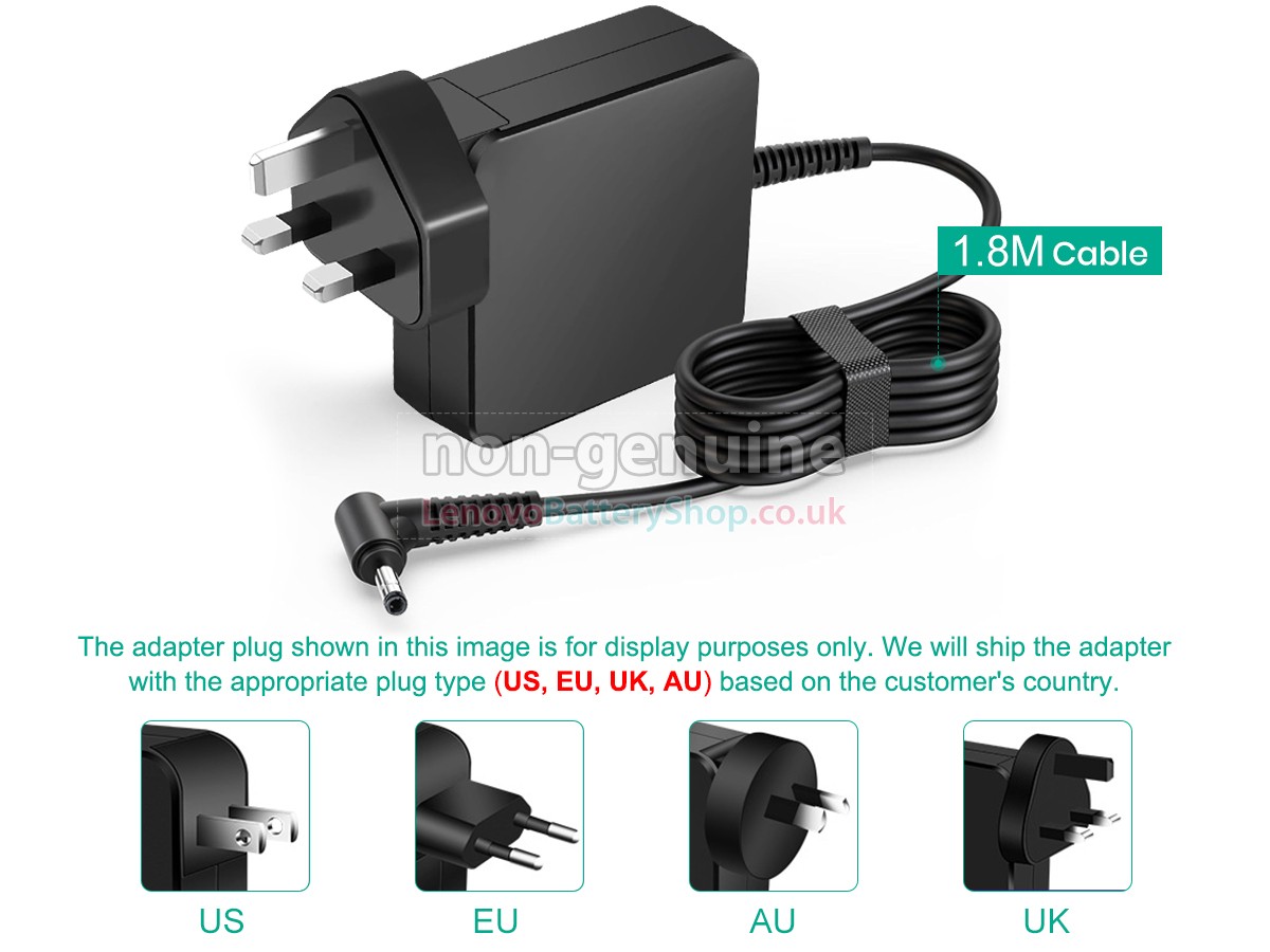 Replacement adapter for Lenovo 20V 2.25A 45W 4.0*1.7MM