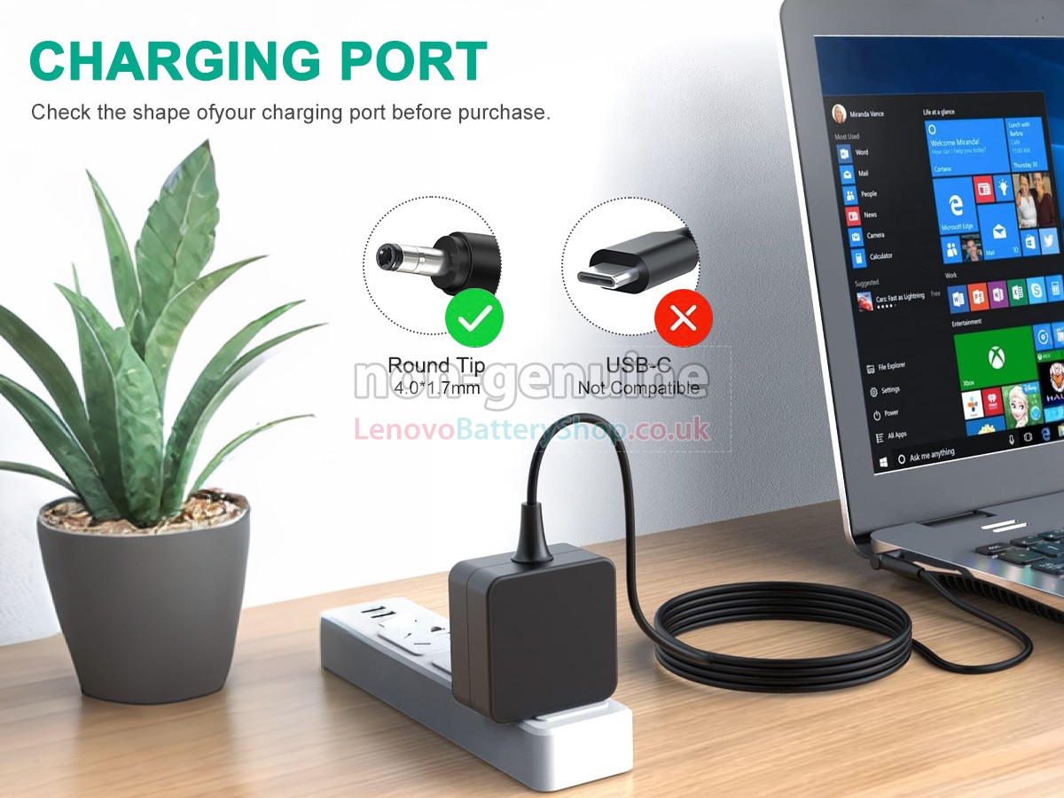 Replacement adapter for Lenovo 20V 2.25A 45W 4.0*1.7MM