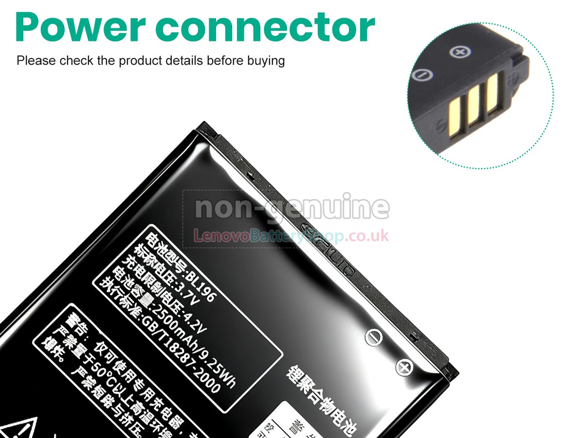 Replacement battery for Lenovo BL196