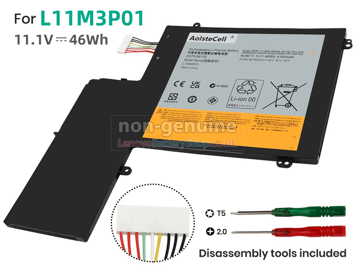 Replacement battery for Lenovo L11M3P01