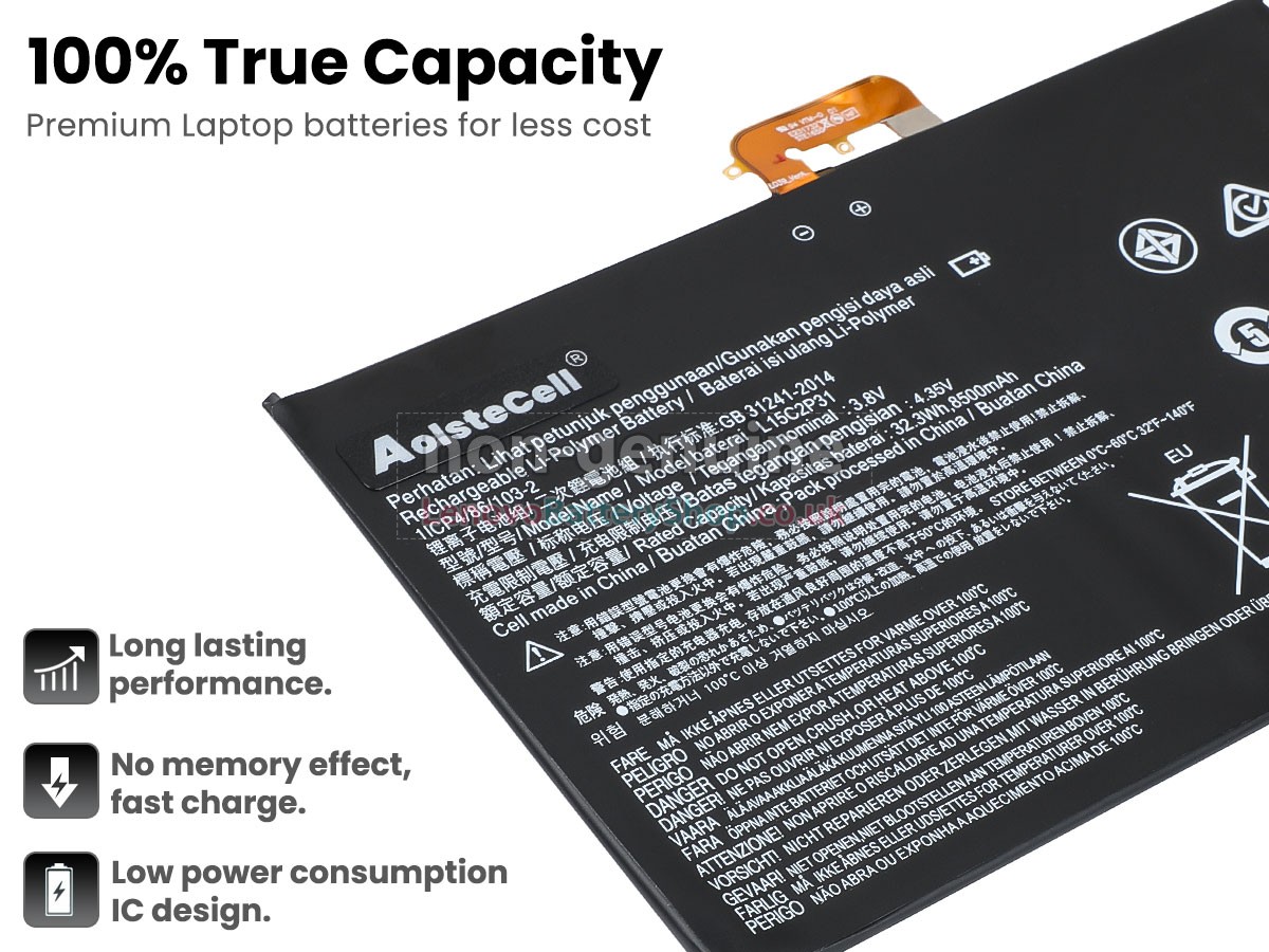 Replacement battery for Lenovo YOGA BOOK YB1-X91F