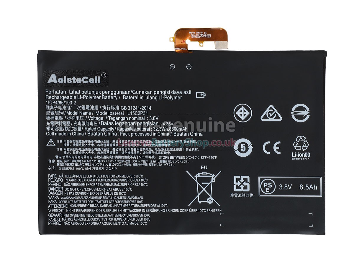 Replacement battery for Lenovo YOGA BOOK YB1-X91F