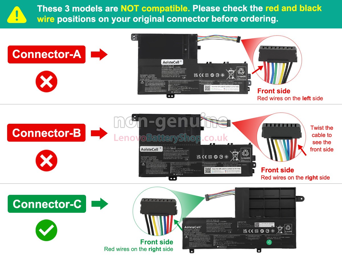 Replacement battery for Lenovo L15L2PB1(2ICP6/55/90)
