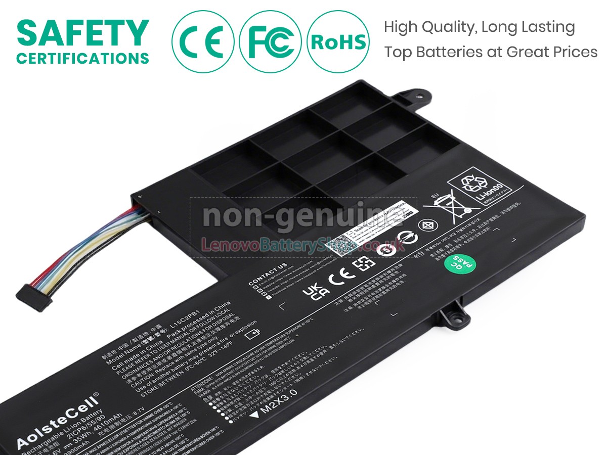 Replacement battery for Lenovo L15L2PB1(2ICP6/55/90)
