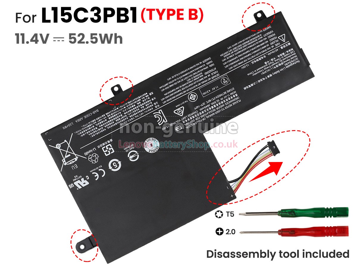 Replacement battery for Lenovo FLEX 5-1570-80XB/81CA