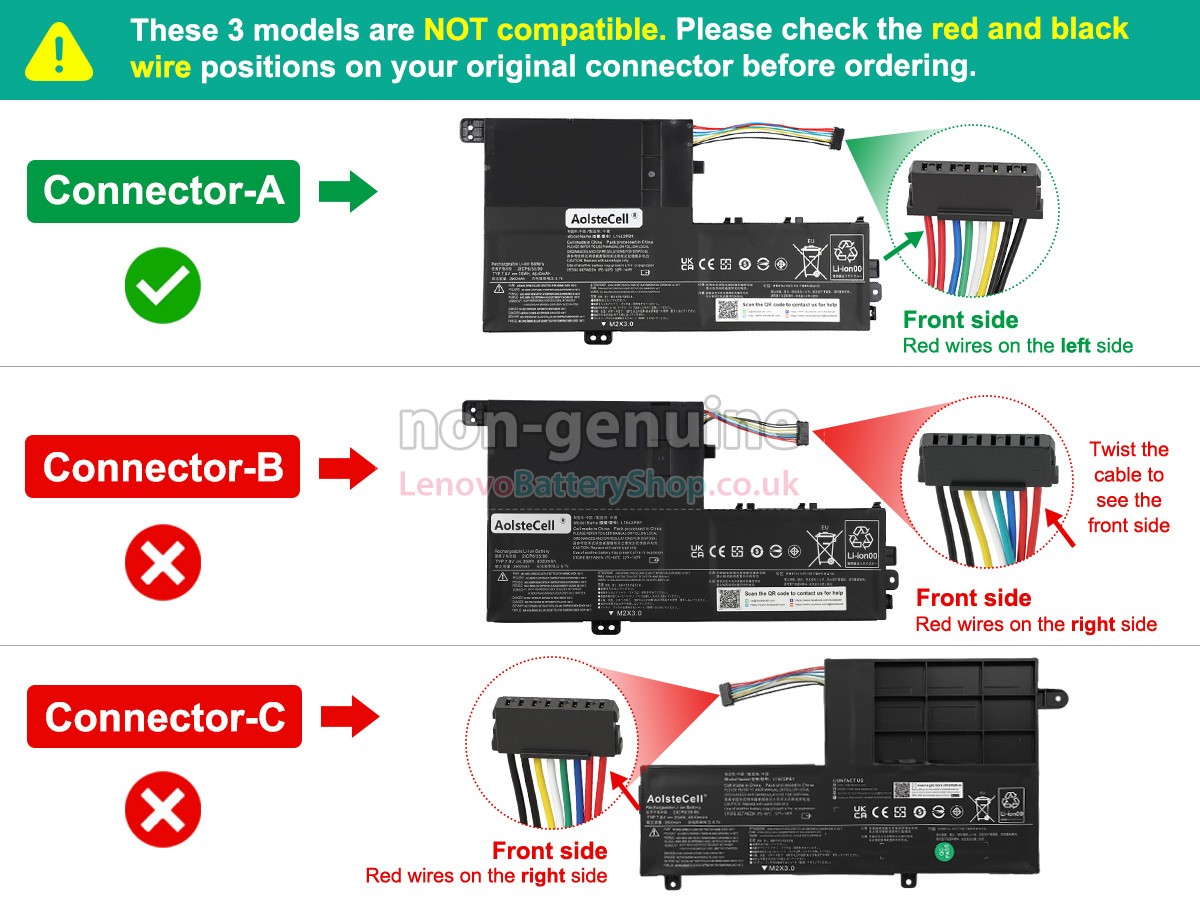 Replacement battery for Lenovo L15L2PB1(2ICP6/55/90)