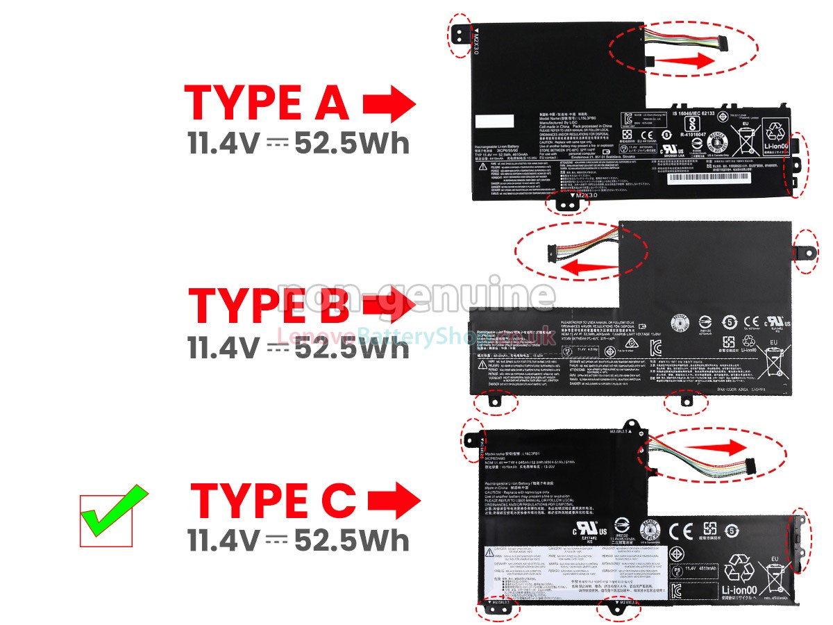 Replacement battery for Lenovo IdeaPad 330S-15ARR-81FB00ETGM