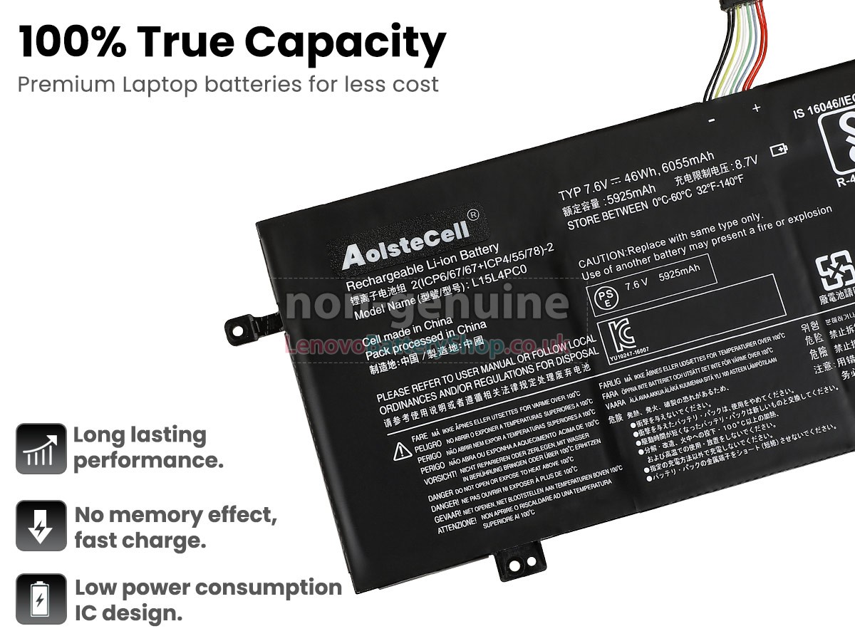 Replacement battery for Lenovo L15M4PC0