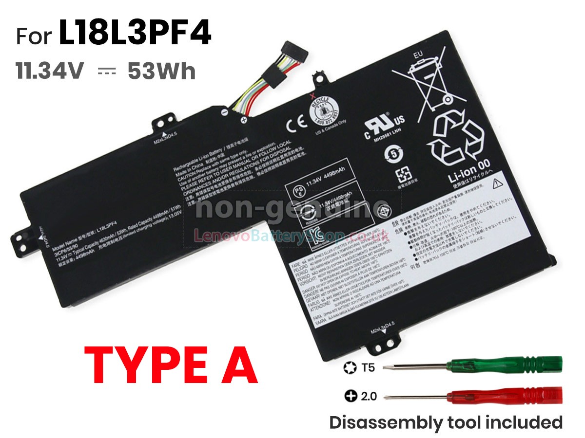 Replacement battery for Lenovo L18L3PF4(3ICP6/55/90)