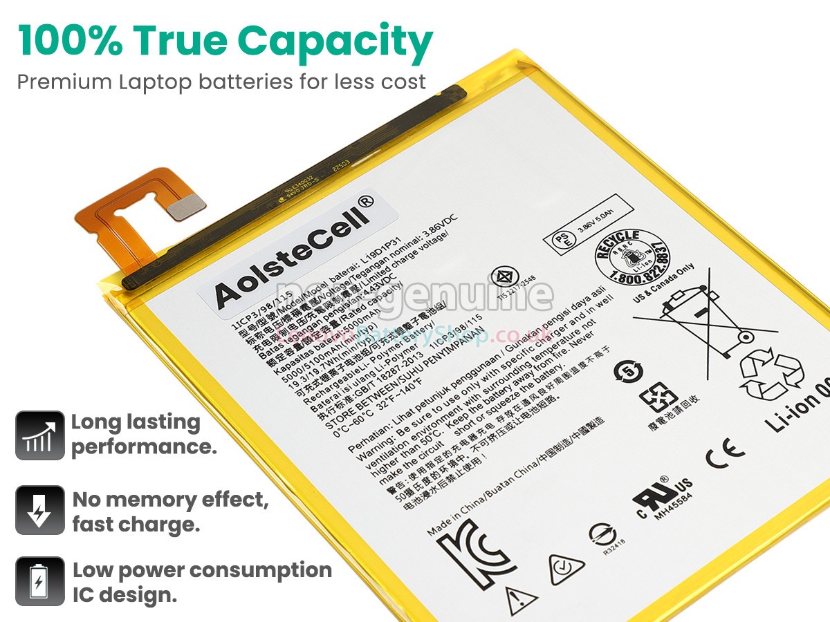 Replacement battery for Lenovo L19D1P31