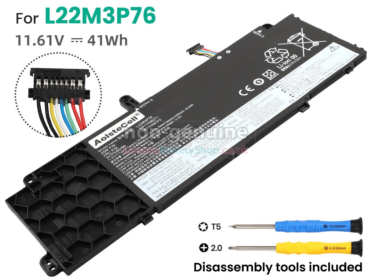 Replacement battery for Lenovo L22B3P76