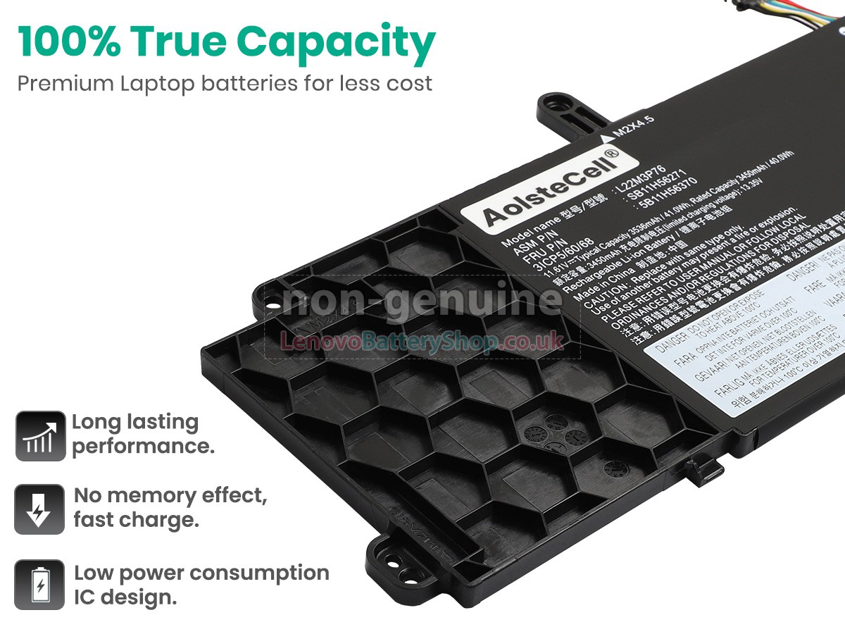 Replacement battery for Lenovo L22B3P76
