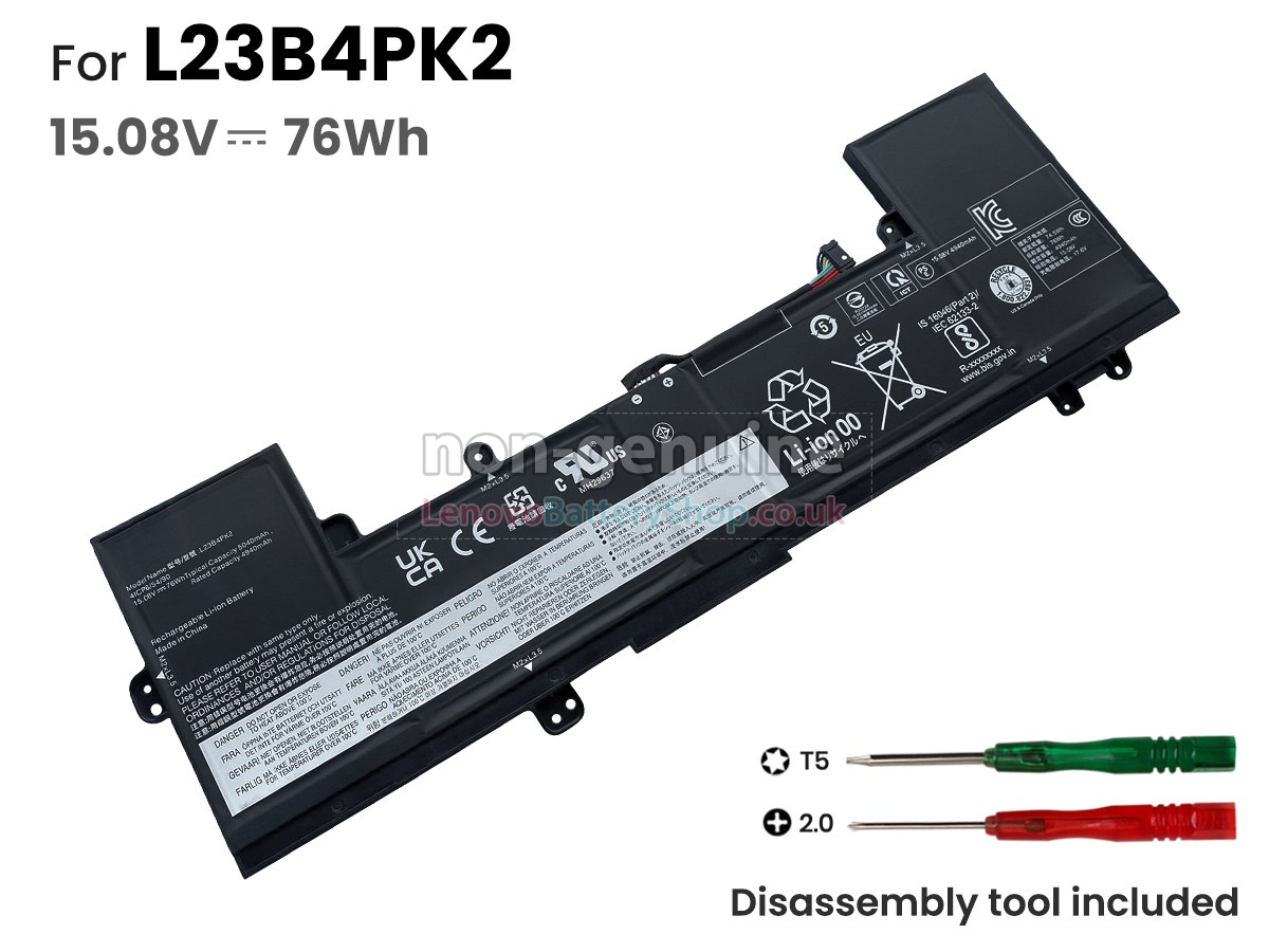 Replacement battery for Lenovo L23B4PK2