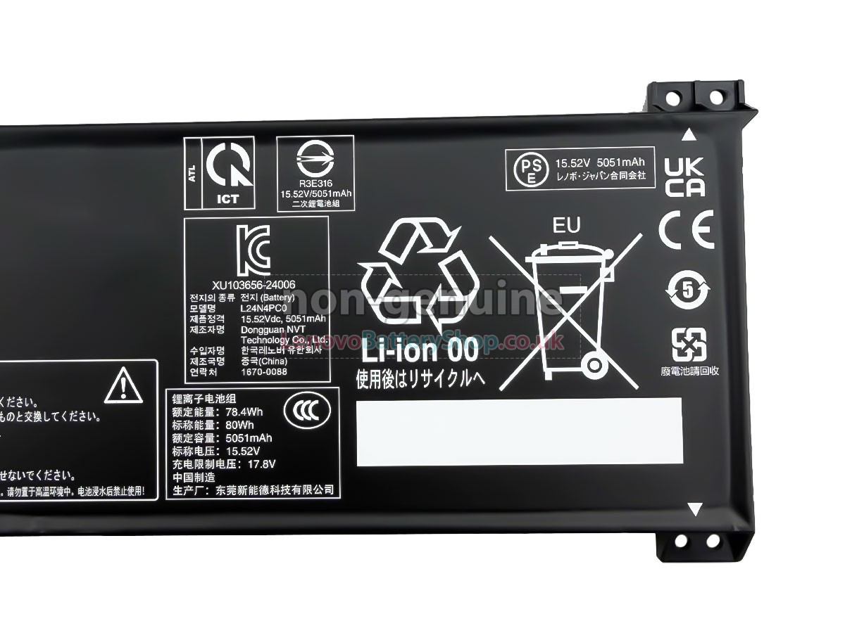Replacement battery for Lenovo LEGION 5 15AKP10-83F1000AFR