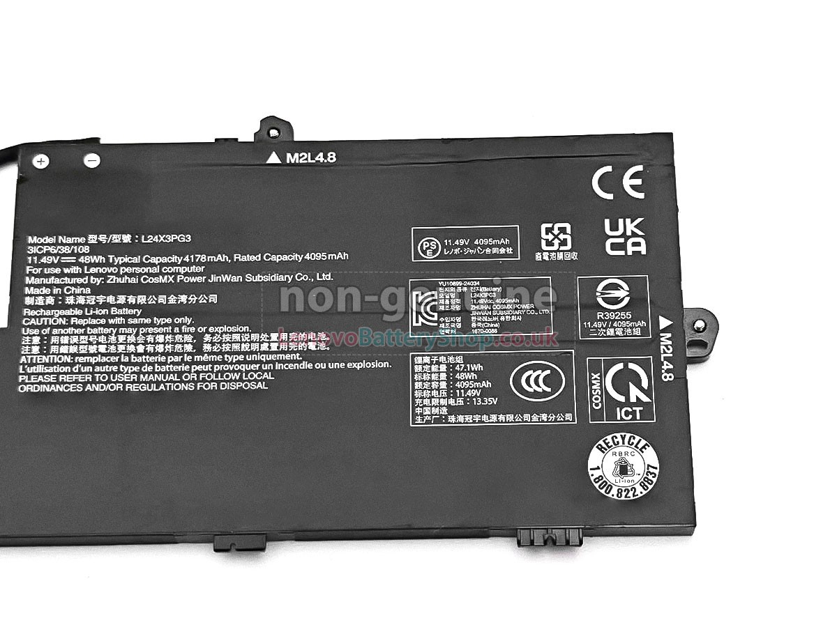 Replacement battery for Lenovo L24X3PG3