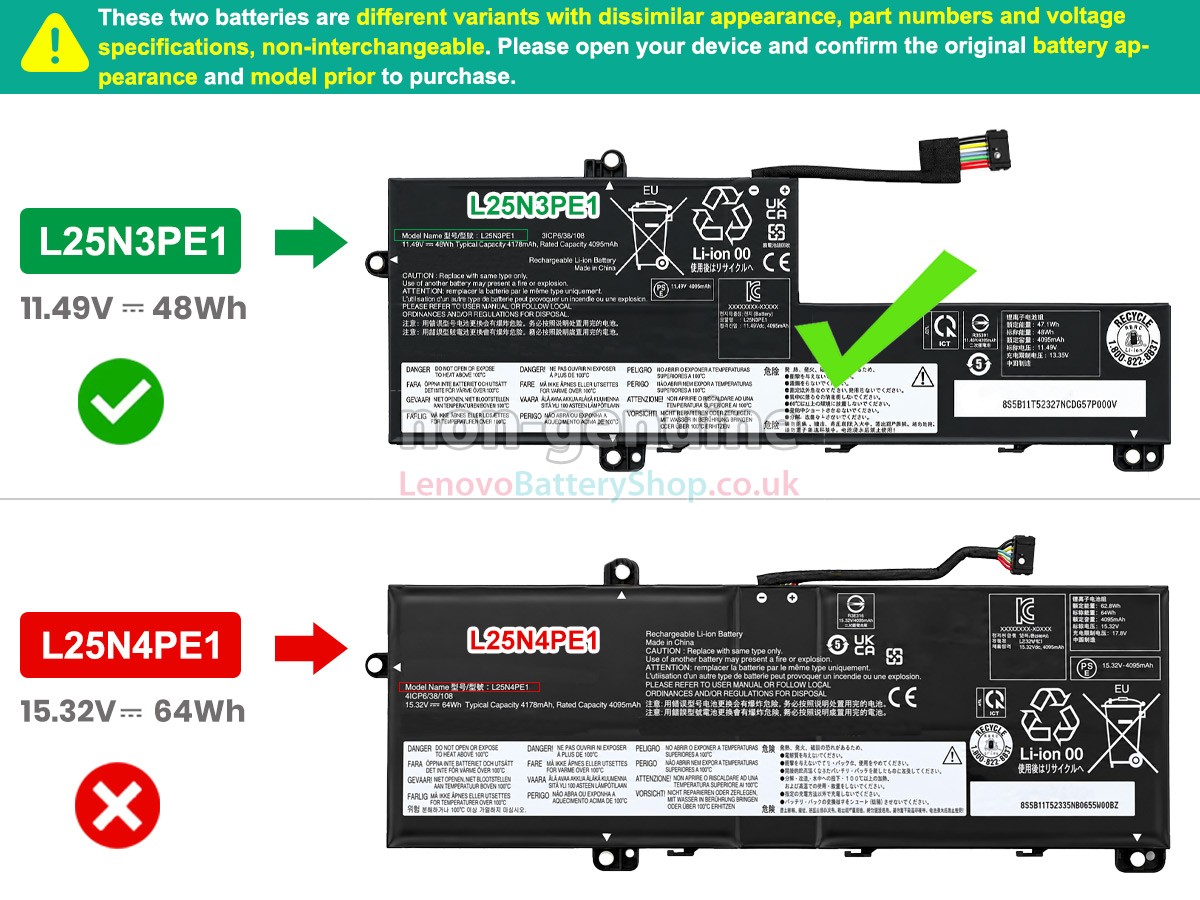 Replacement battery for Lenovo THINKBOOK 14 G9 IRL-21UY